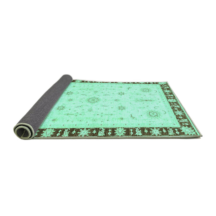 Sideview of Abstract Turquoise Modern Rug, abs3470turq
