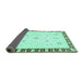 Sideview of Abstract Turquoise Modern Rug, abs3470turq