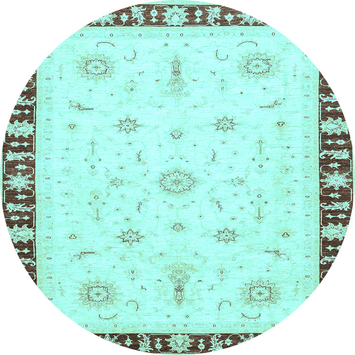 Round Machine Washable Abstract Light Blue Modern Rug, wshabs3470lblu