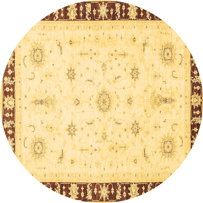 Round Machine Washable Abstract Brown Modern Rug, wshabs3470brn