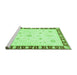 Sideview of Machine Washable Abstract Green Modern Area Rugs, wshabs3470grn