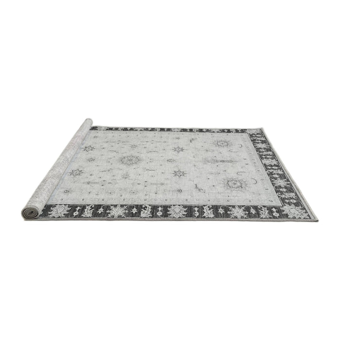 Sideview of Machine Washable Abstract Gray Modern Rug, wshabs3470gry