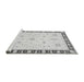 Sideview of Machine Washable Abstract Gray Modern Rug, wshabs3470gry