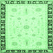 Square Machine Washable Abstract Emerald Green Modern Area Rugs, wshabs3470emgrn