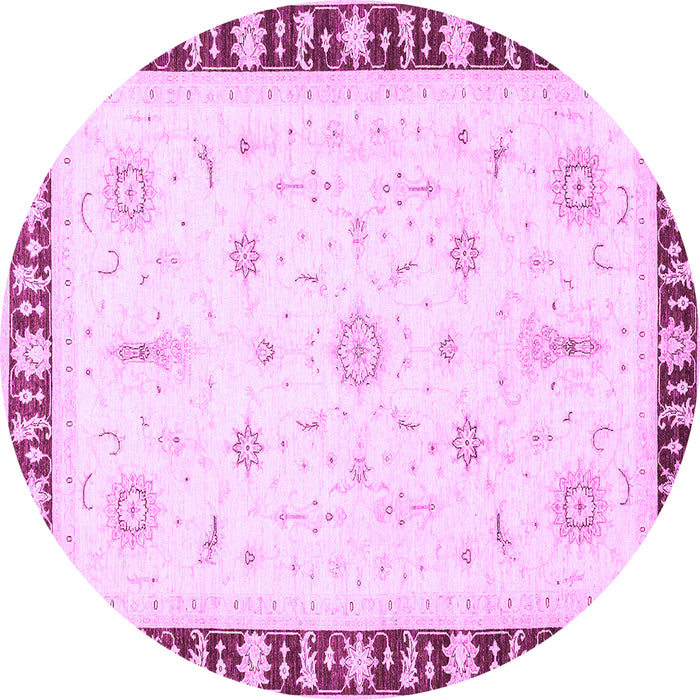 Round Machine Washable Abstract Purple Modern Area Rugs, wshabs3470pur
