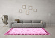 Machine Washable Abstract Pink Modern Rug in a Living Room, wshabs3470pnk