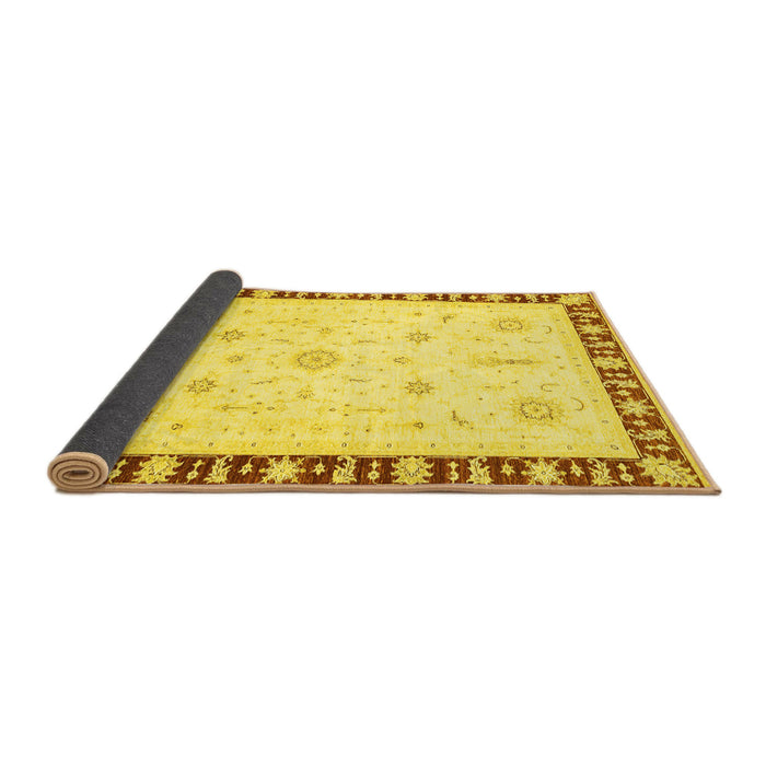 Sideview of Abstract Yellow Modern Rug, abs3470yw