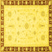 Square Machine Washable Abstract Yellow Modern Rug, wshabs3470yw