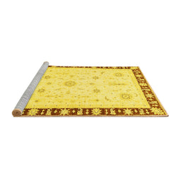 Sideview of Machine Washable Abstract Yellow Modern Rug, wshabs3470yw