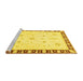 Sideview of Machine Washable Abstract Yellow Modern Rug, wshabs3470yw