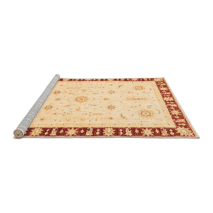 Sideview of Machine Washable Abstract Orange Modern Area Rugs, wshabs3470org