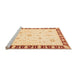 Sideview of Machine Washable Abstract Orange Modern Area Rugs, wshabs3470org