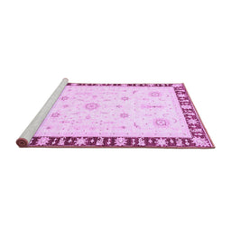 Sideview of Machine Washable Abstract Purple Modern Area Rugs, wshabs3470pur