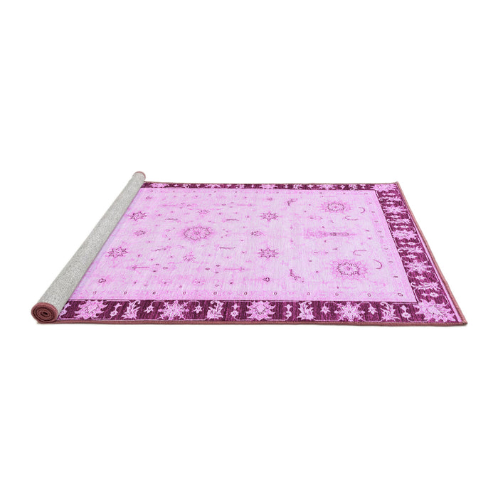 Sideview of Machine Washable Abstract Purple Modern Area Rugs, wshabs3470pur