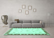 Machine Washable Abstract Turquoise Modern Area Rugs in a Living Room,, wshabs3470turq