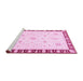 Sideview of Machine Washable Abstract Pink Modern Rug, wshabs3470pnk