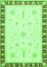 Machine Washable Abstract Green Modern Area Rugs, wshabs3470grn