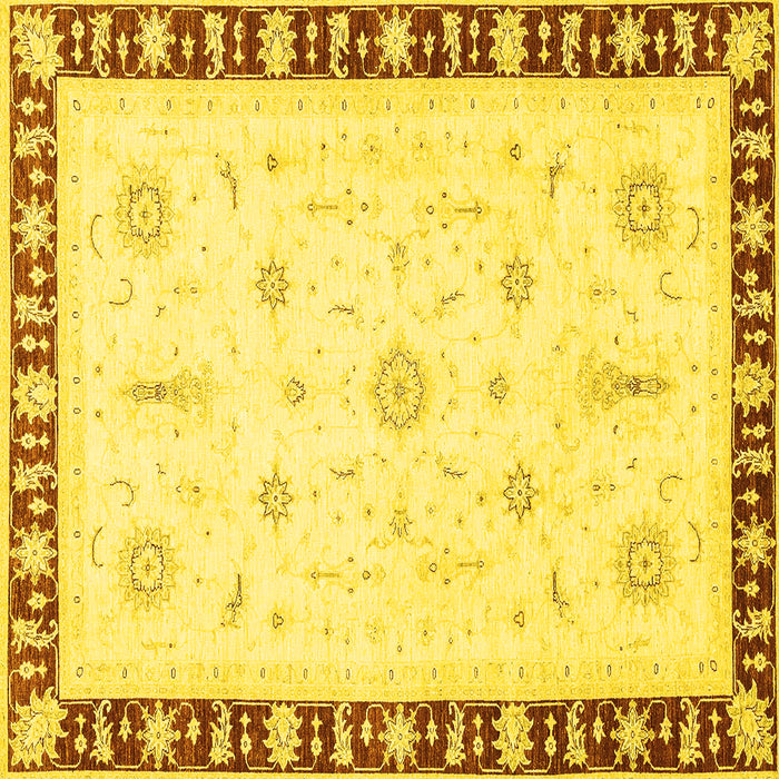 Square Abstract Yellow Modern Rug, abs3470yw