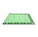 Sideview of Machine Washable Abstract Emerald Green Modern Area Rugs, wshabs3470emgrn