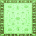 Square Machine Washable Abstract Green Modern Area Rugs, wshabs3470grn