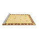 Sideview of Machine Washable Abstract Brown Modern Rug, wshabs3470brn