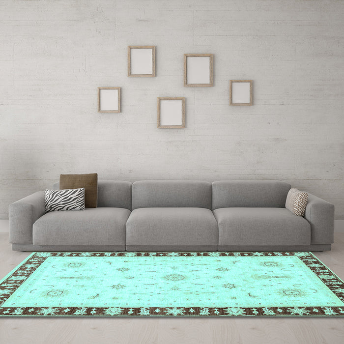 Machine Washable Abstract Light Blue Modern Rug in a Living Room, wshabs3470lblu