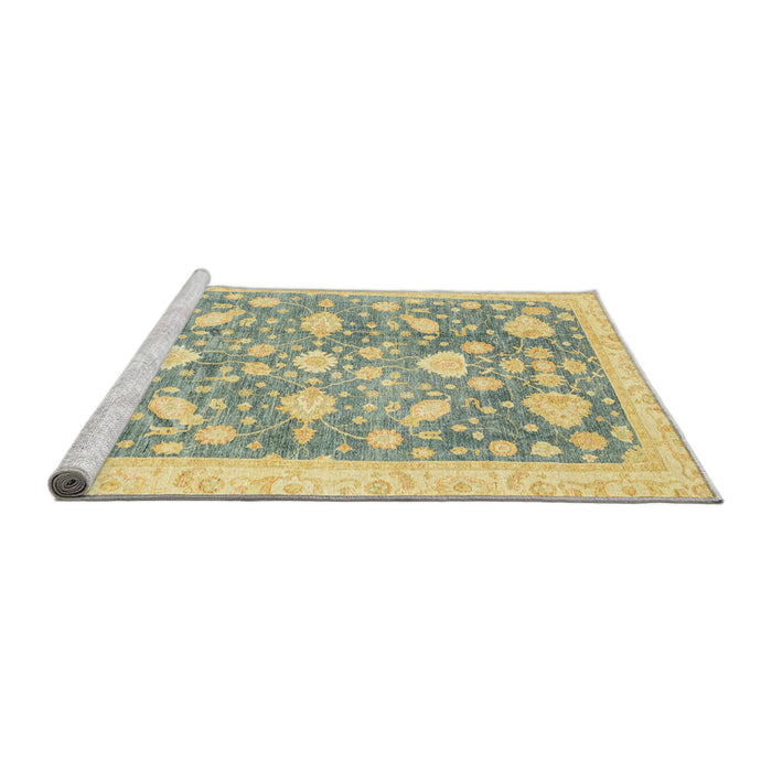 Sideview of Machine Washable Abstract Mustard Yellow Rug, wshabs3471