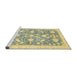 Sideview of Machine Washable Abstract Mustard Yellow Rug, wshabs3471