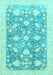 Machine Washable Oriental Light Blue Traditional Rug, wshabs3471lblu