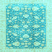 Square Machine Washable Oriental Light Blue Traditional Rug, wshabs3471lblu