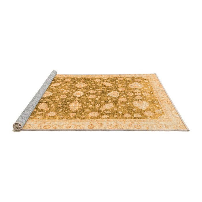 Sideview of Machine Washable Oriental Orange Traditional Area Rugs, wshabs3471org