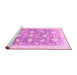 Sideview of Machine Washable Oriental Pink Traditional Rug, wshabs3471pnk