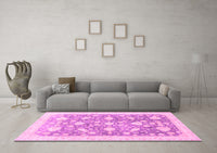 Machine Washable Oriental Pink Traditional Rug, wshabs3471pnk