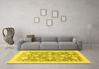 Machine Washable Oriental Yellow Traditional Rug, wshabs3471yw