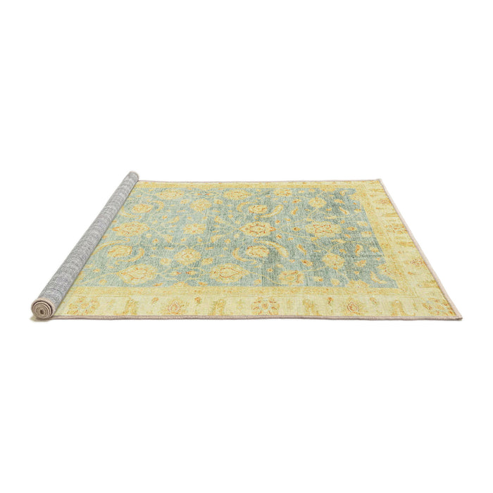 Sideview of Machine Washable Abstract Sun Yellow Rug, wshabs3472
