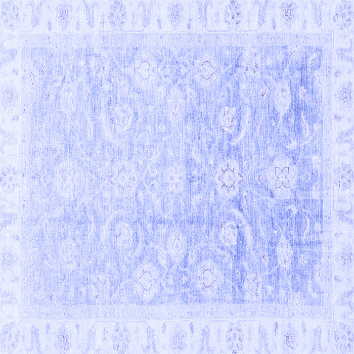 Square Machine Washable Oriental Blue Traditional Rug, wshabs3472blu