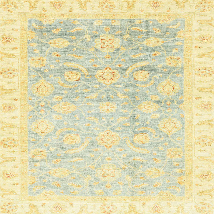 Square Abstract Sun Yellow Oriental Rug, abs3472