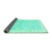 Sideview of Oriental Turquoise Traditional Rug, abs3472turq