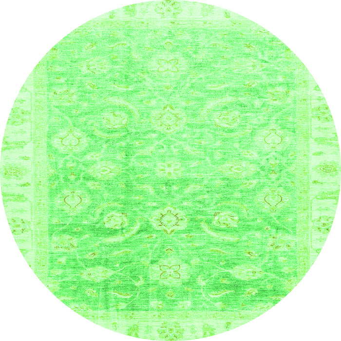 Round Oriental Green Traditional Rug, abs3472grn