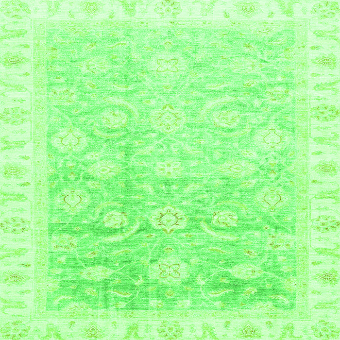 Square Oriental Green Traditional Rug, abs3472grn