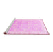 Sideview of Machine Washable Oriental Pink Traditional Rug, wshabs3472pnk