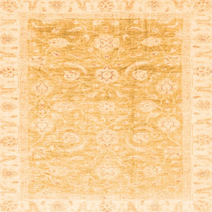 Square Oriental Orange Traditional Rug, abs3472org