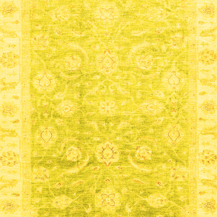 Machine Washable Oriental Yellow Traditional Rug, wshabs3472yw