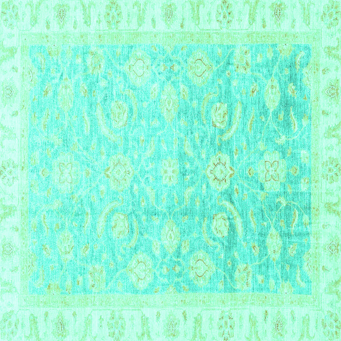 Square Oriental Turquoise Traditional Rug, abs3472turq