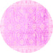 Round Oriental Pink Traditional Rug, abs3472pnk