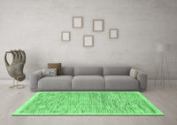 Machine Washable Abstract Emerald Green Modern Rug, wshabs3473emgrn