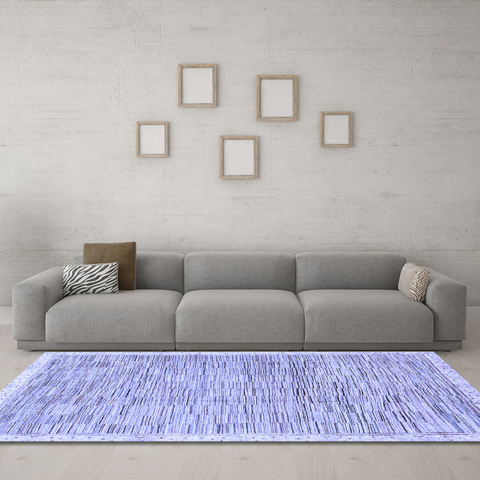 Machine Washable Abstract Blue Modern Rug in a Living Room, wshabs3473blu