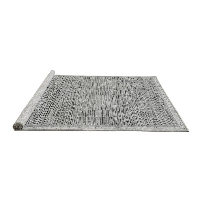 Sideview of Machine Washable Abstract Gray Modern Rug, wshabs3473gry