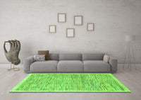 Machine Washable Abstract Green Modern Rug, wshabs3473grn