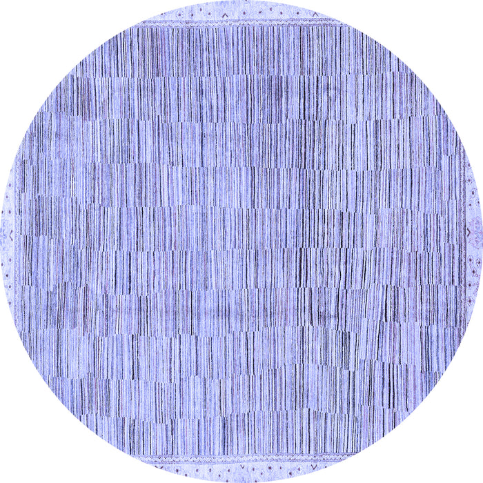 Round Abstract Blue Modern Rug, abs3473blu